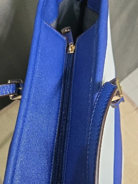 Michael Kors Navy and White Striped Saffiano Tote - Picture 9 of 15